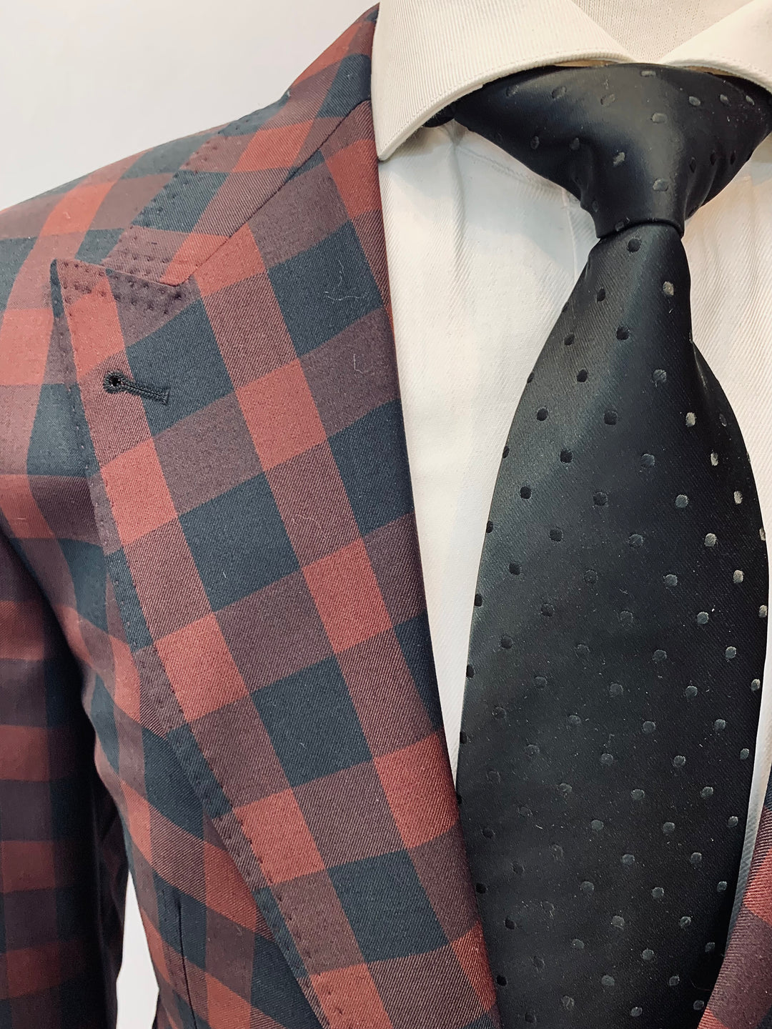 Burgundy and Black Block Plaid