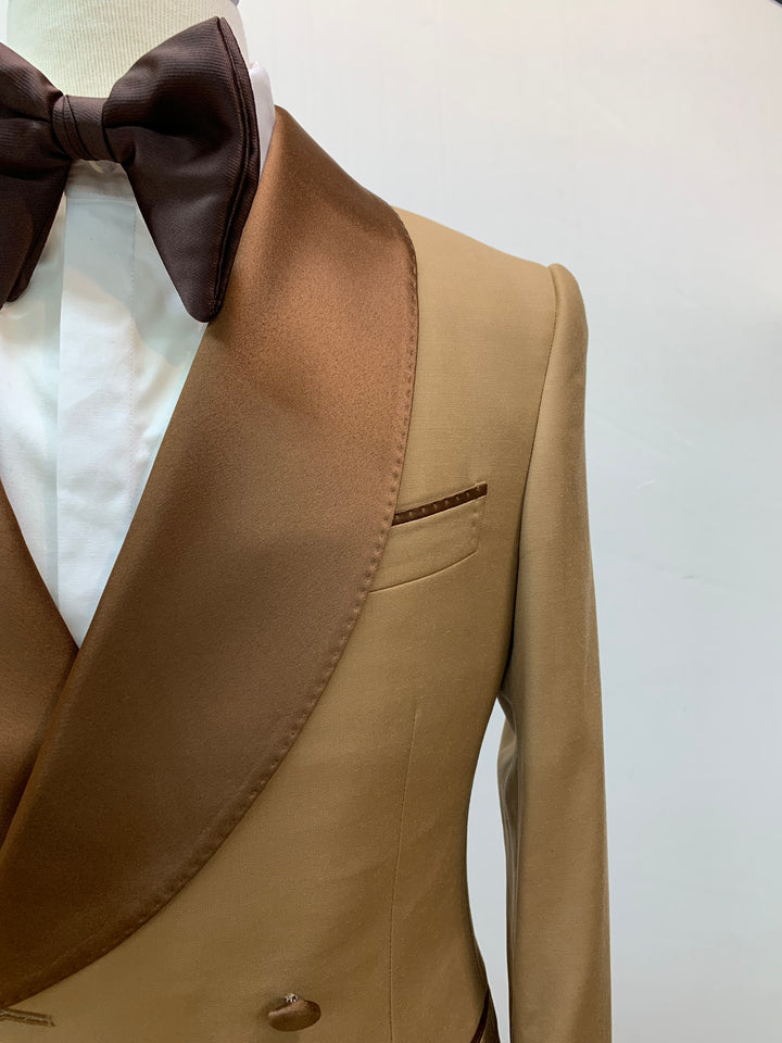 Shawl Double Breasted Brown Tuxedo