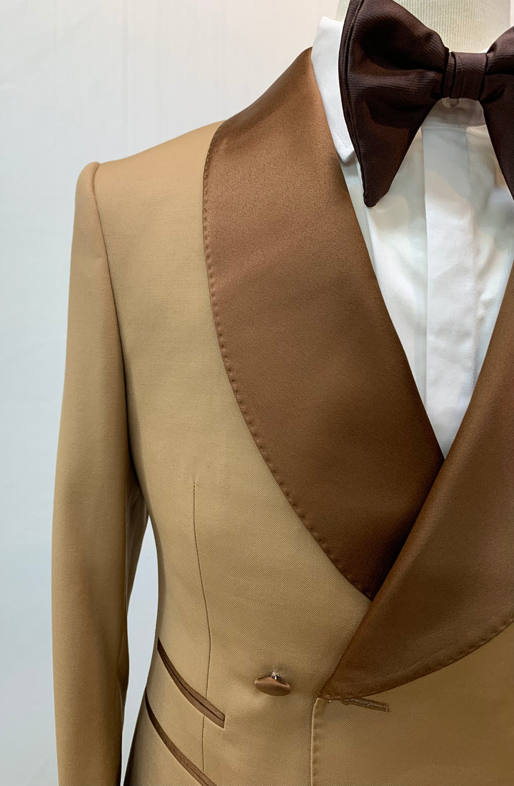 Shawl Double Breasted Brown Tuxedo