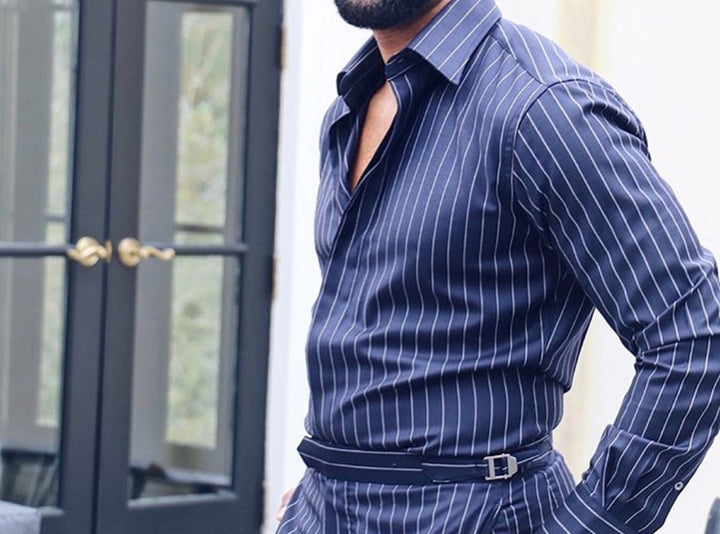 Guabello 3pc Navy Pinstripe Suit with Matching Shirt