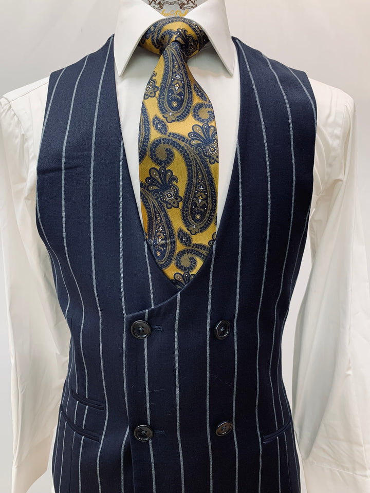 Navy Pinstripe Suit