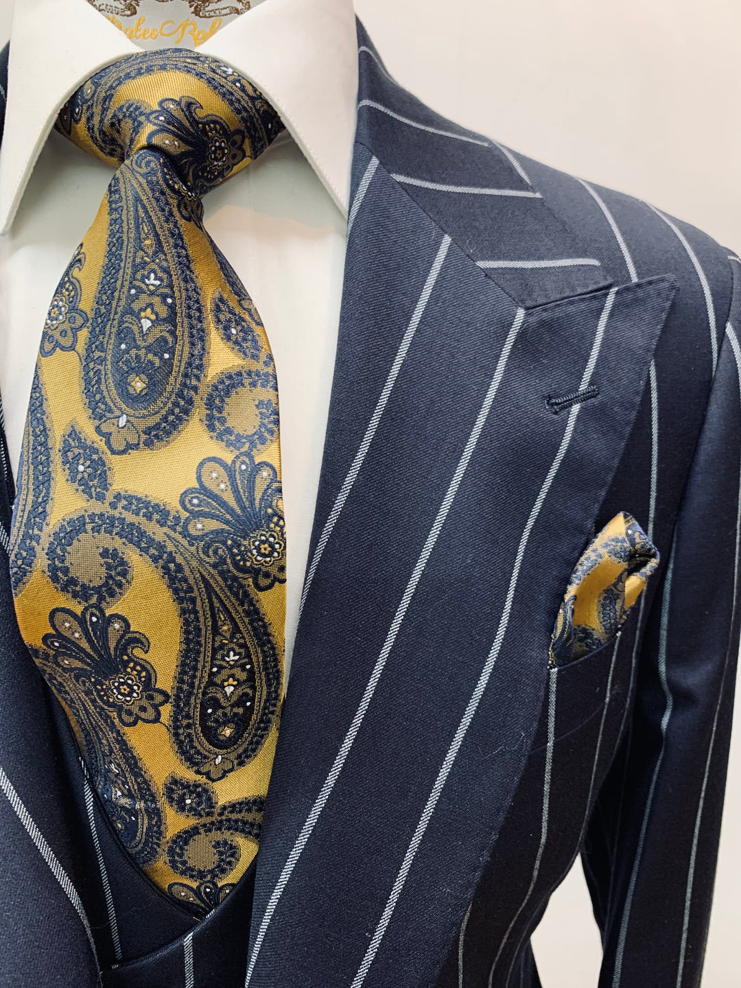 Navy Pinstripe Suit