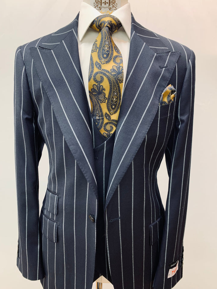 Navy Pinstripe Suit