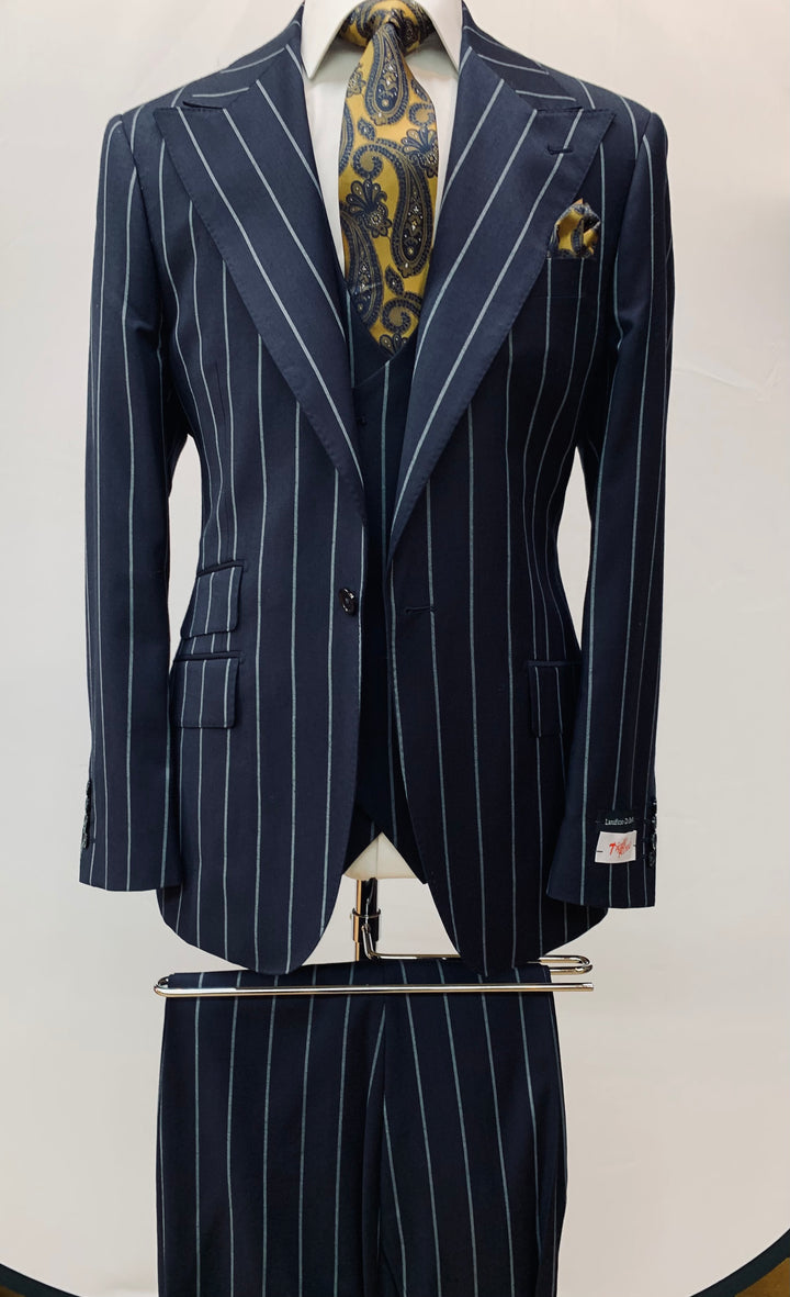 Navy Pinstripe Suit