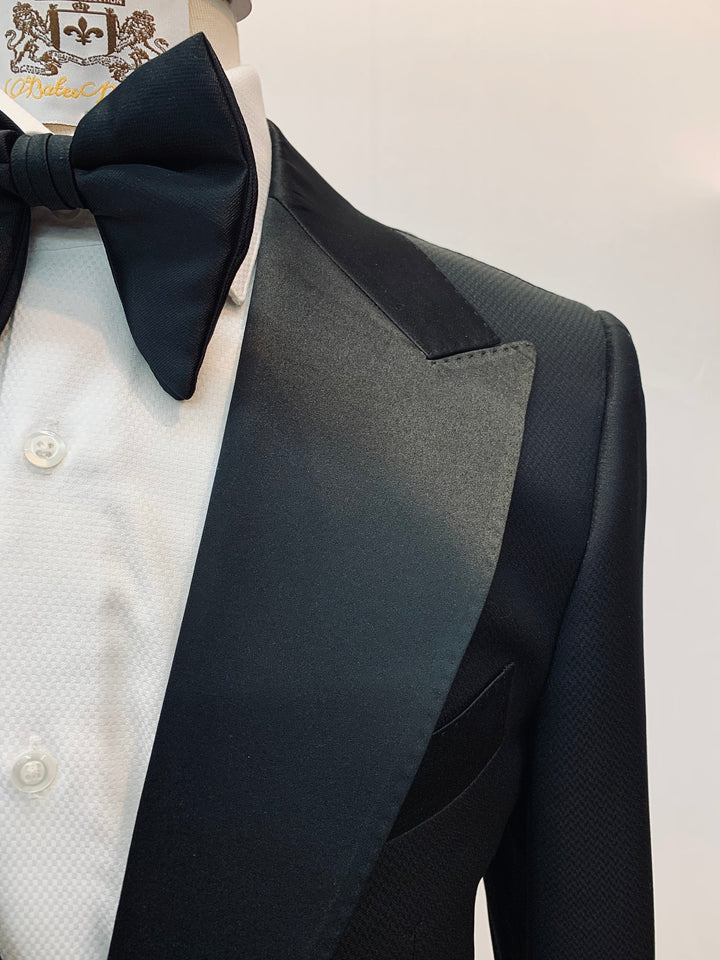 Black Textured Tuxedo with Black Pant