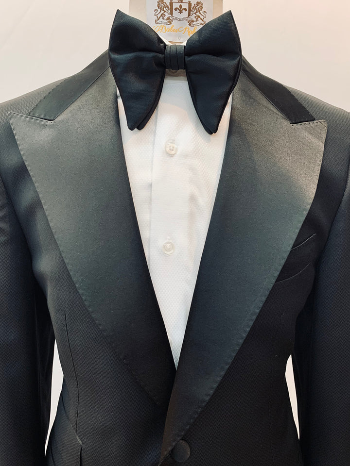 Black Textured Tuxedo with Black Pant