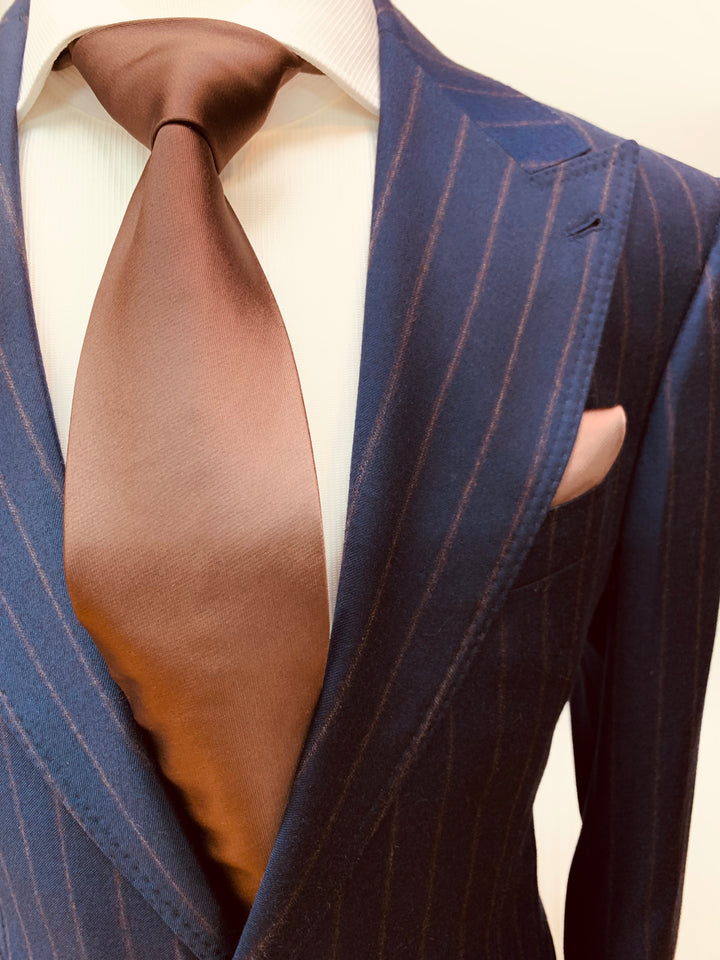 Dino Filarte Navy and Brown Pinstripe