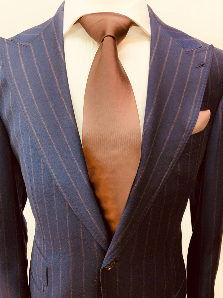 Dino Filarte Navy and Brown Pinstripe