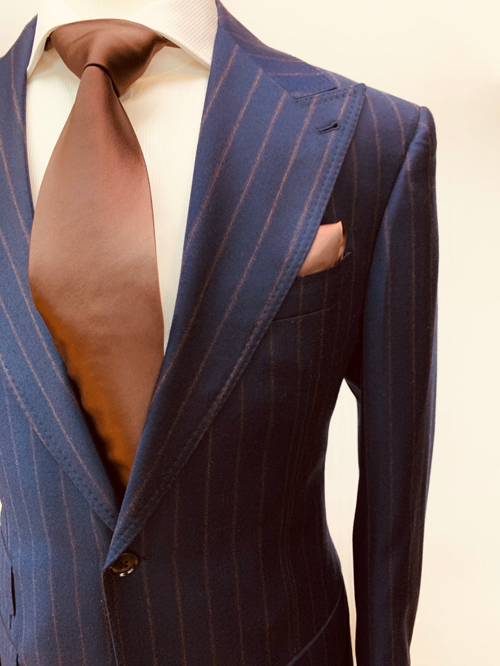 Dino Filarte Navy and Brown Pinstripe