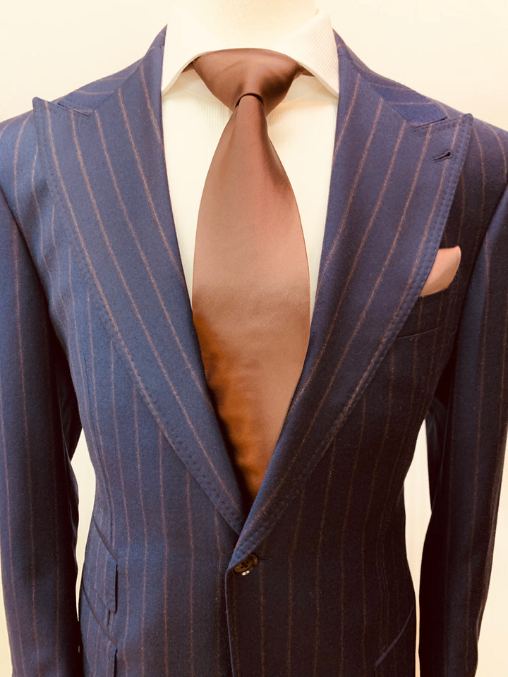 Dino Filarte Navy and Brown Pinstripe