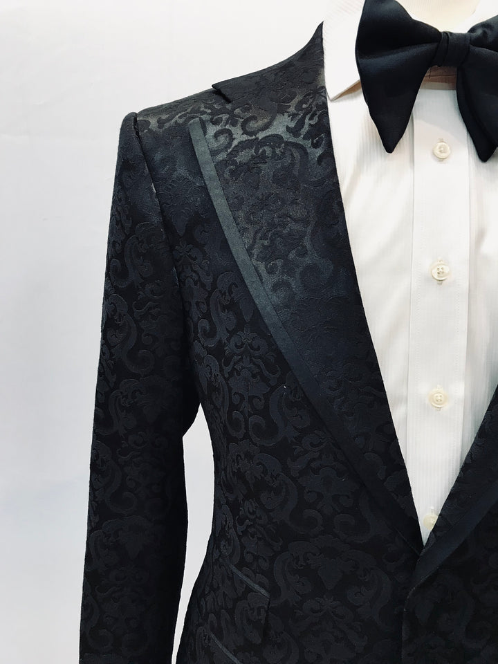 Black Paisley Tuxedo with Black Pant