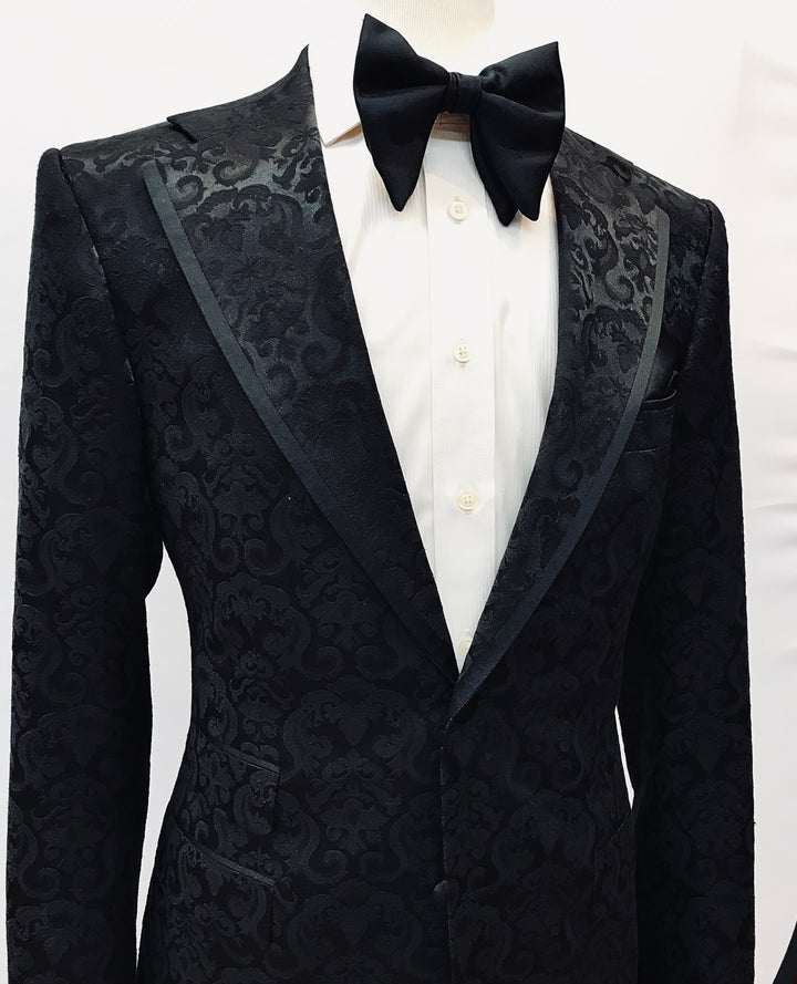 Black Paisley Tuxedo with Black Pant