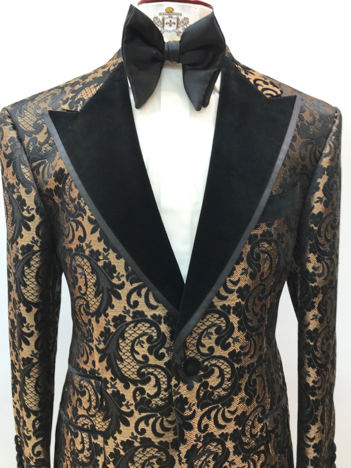 Antique Gold and Black Paisley Tuxedo