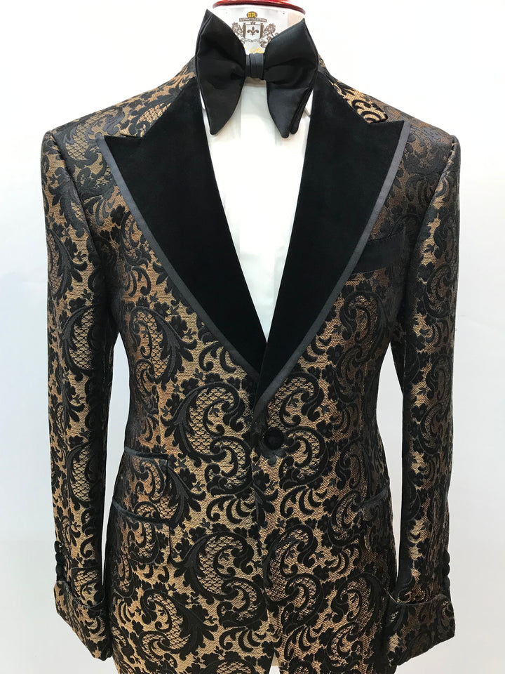 Antique Gold and Black Paisley Tuxedo