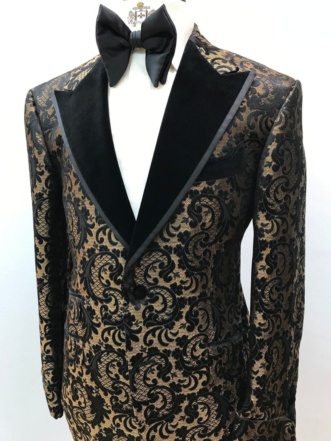 Antique Gold and Black Paisley Tuxedo