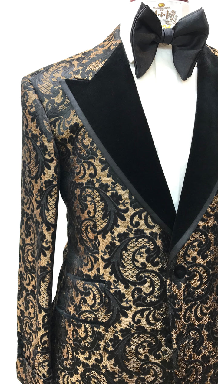 Antique Gold and Black Paisley Tuxedo