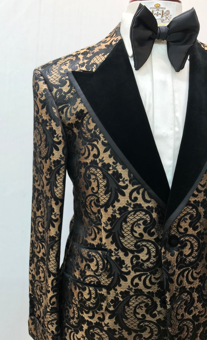 Antique Gold and Black Paisley Tuxedo