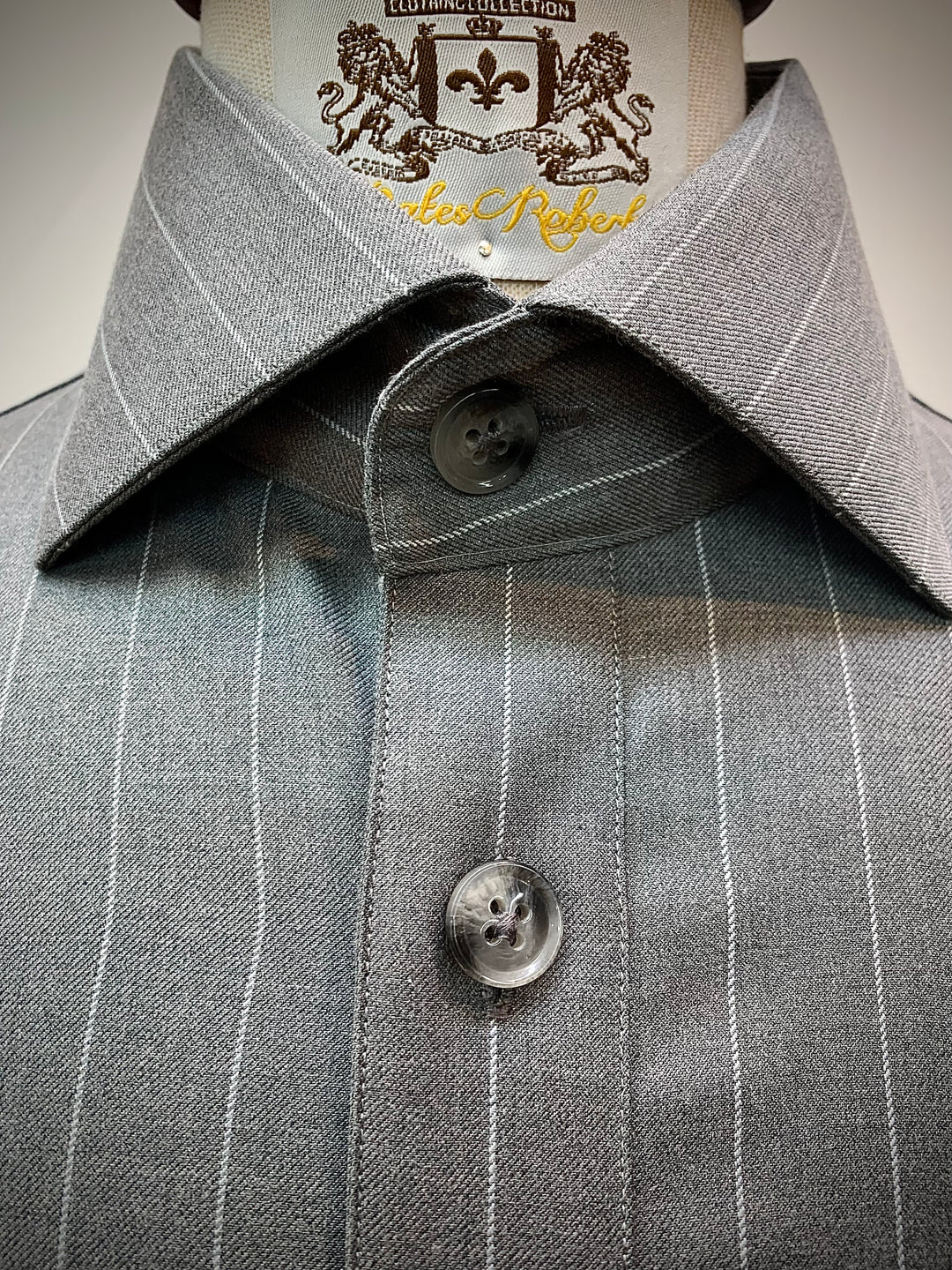 3pc Gray Pinstripe Suit with Matching Shirt