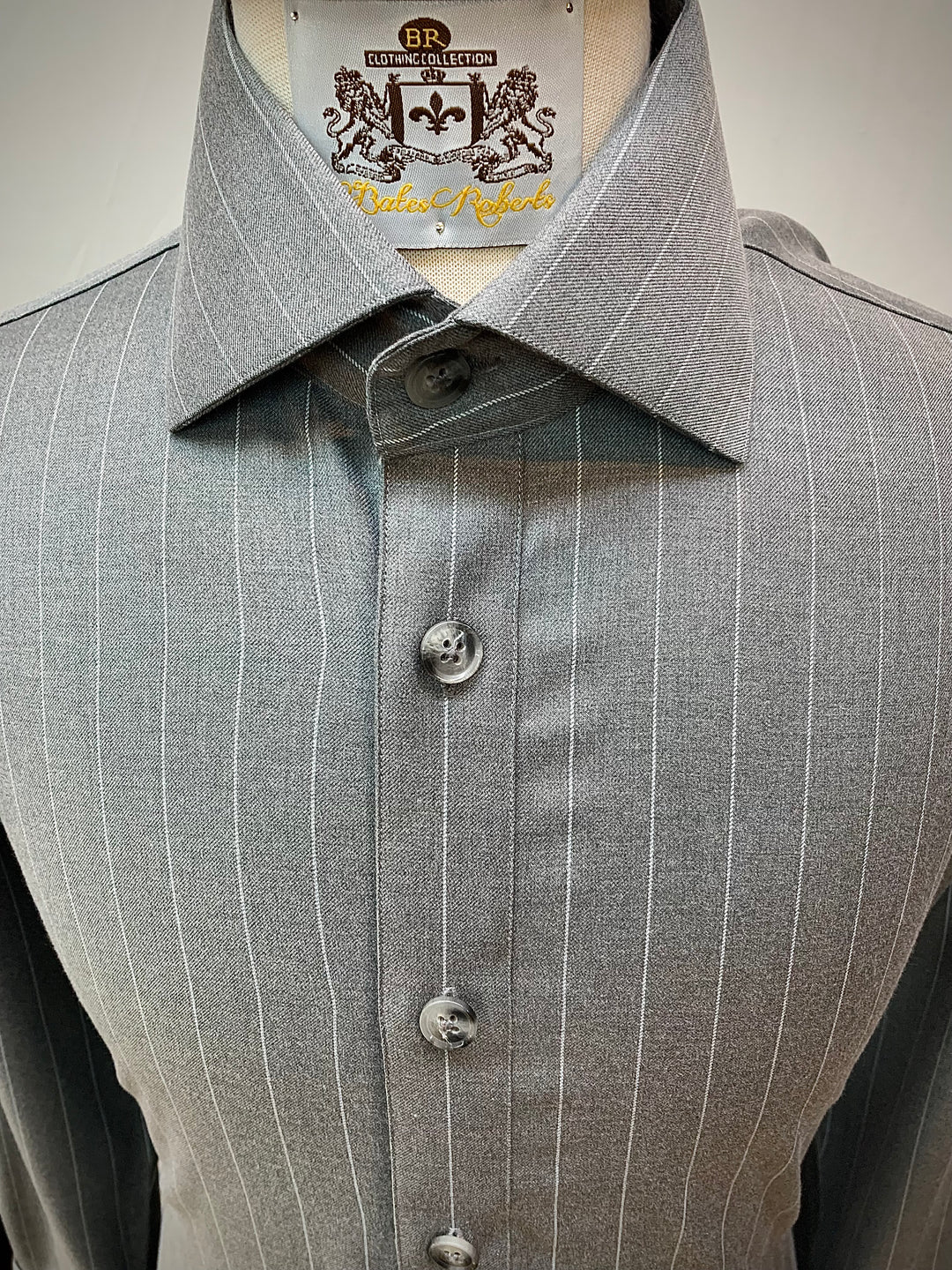 3pc Gray Pinstripe Suit with Matching Shirt