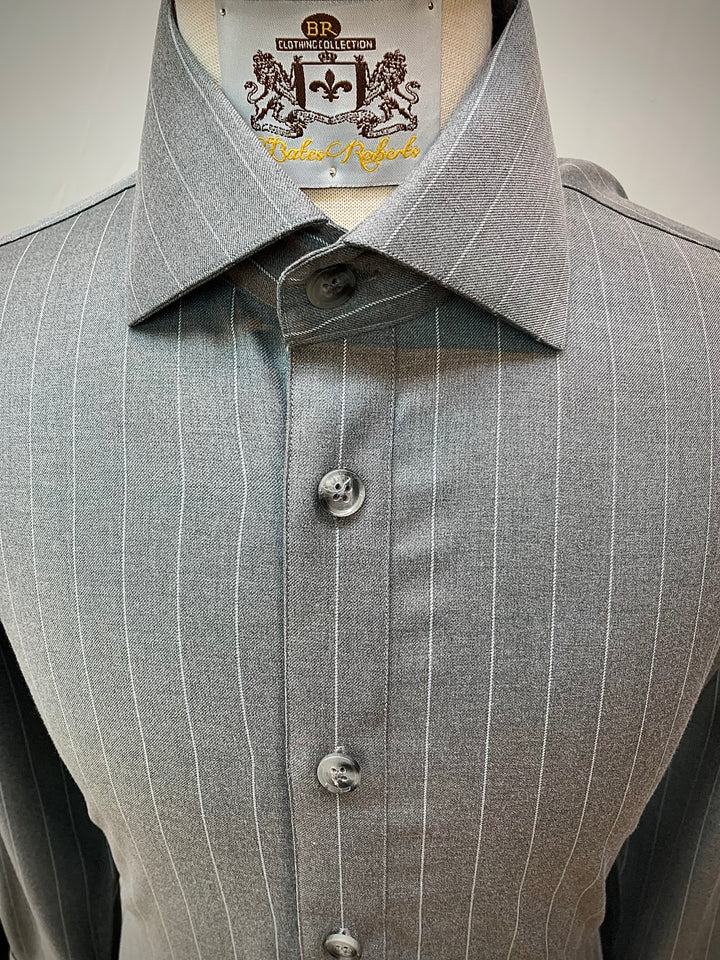 3pc Gray Pinstripe Suit with Matching Shirt