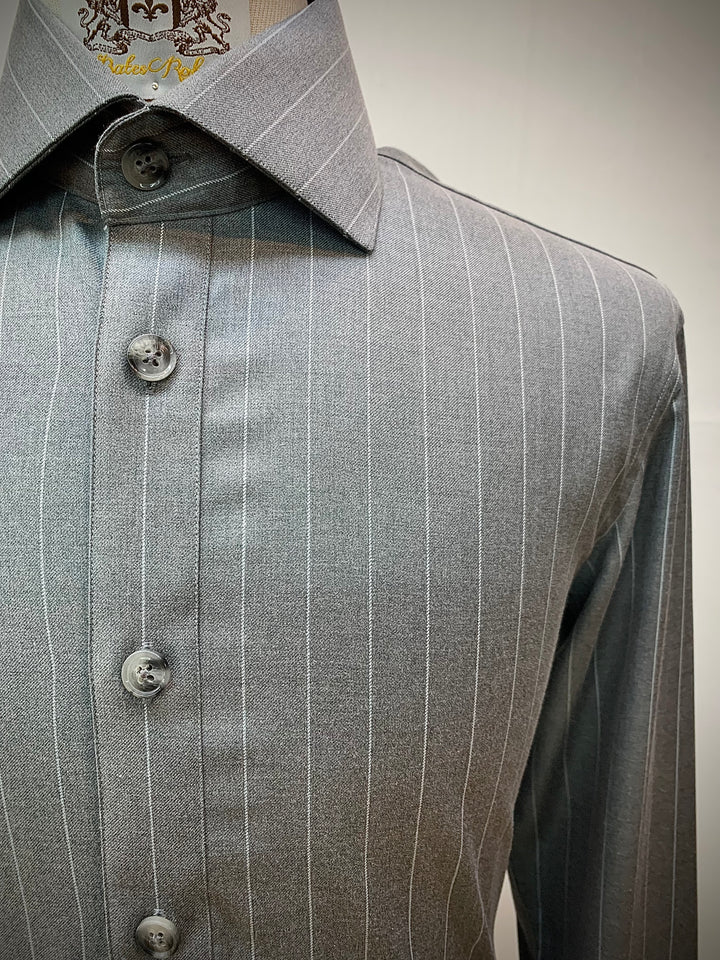 3pc Gray Pinstripe Suit with Matching Shirt