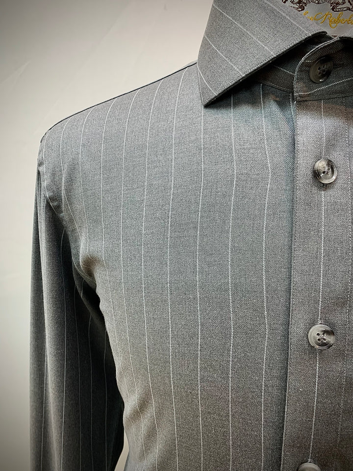 3pc Gray Pinstripe Suit with Matching Shirt