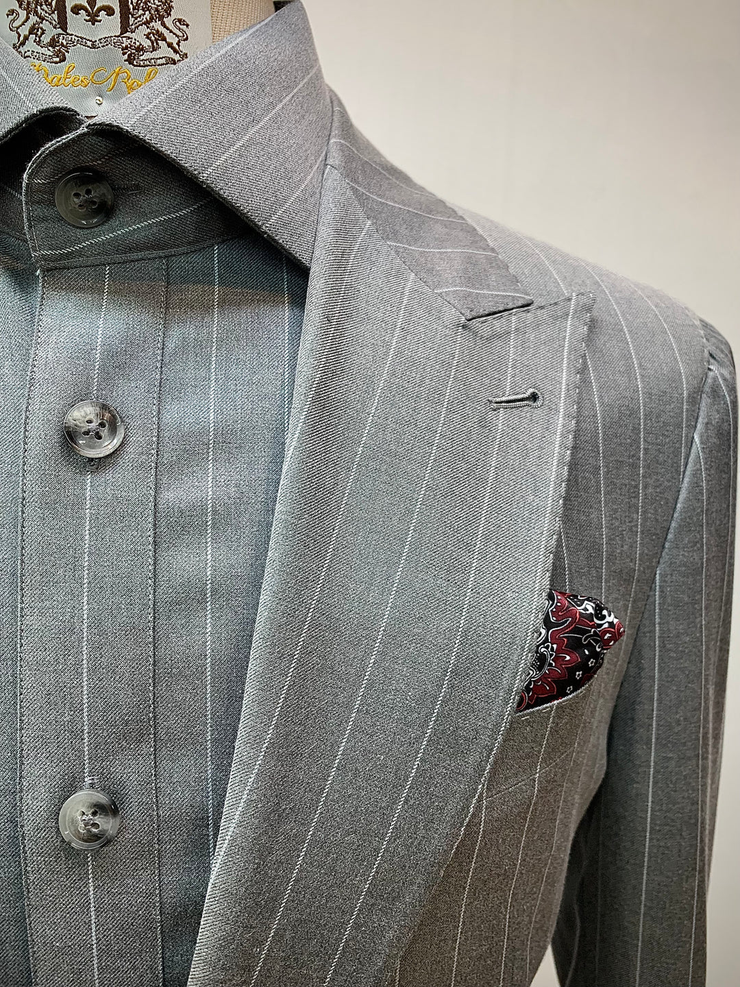3pc Gray Pinstripe Suit with Matching Shirt